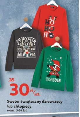 Sweterek dziewczęcy świąteczny 3-14 lat promocja