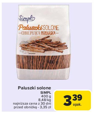 Paluszki solone Simpl promocja w Carrefour Market