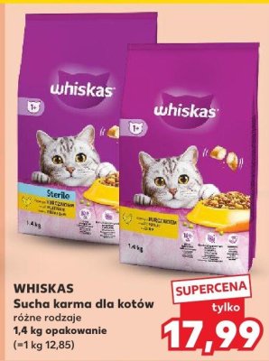 Sucha karma dla kotów Whiskas różne rodzaje 1,4 kg promocja w Kaufland