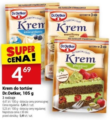 Krem do tortów Dr.Oetker, 105 g promocja w Twój Market