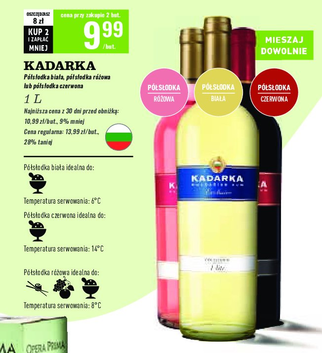 Wino KADARKA SEMI SWEET promocja w Biedronka