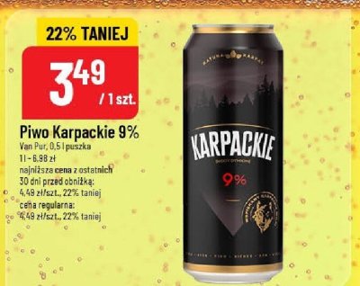 Piwo Karpackie 9% promocja w POLOmarket