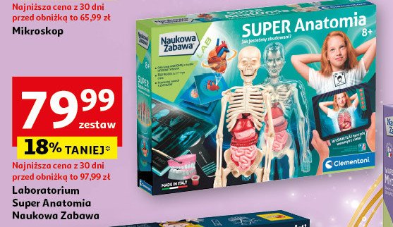 Naukowa zabawa - super anatomia Clementoni promocja w Auchan