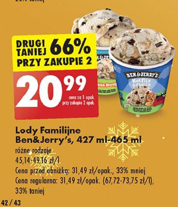 Lody cookie dough Ben & jerry's promocja