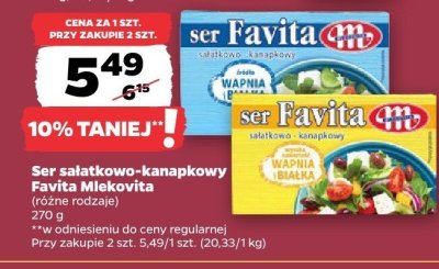 Ser sałatkowo-kanapkowy Favita różne rodzaje promocja w Netto