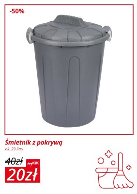 Śmietnik z pokrywą promocja w KiK