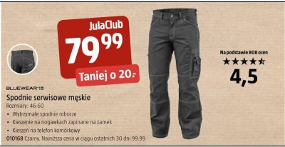 Spodnie serwisowe męskie BLUEWEAR'12 promocja w Jula