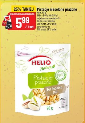 Pistacje niesolone prażone Helio Natura promocja w POLOmarket