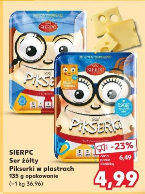 Ser żółty Pikserki w plastrach promocja w Kaufland