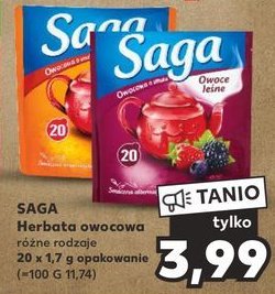 Herbata owocowa pigwa i truskawka Saga promocja