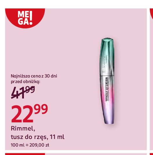 Tusz do rzęs 001 very black Rimmel promocja w Rossmann