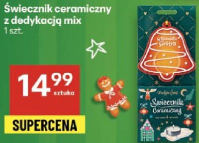 Świecznik ceramiczny z dedykacją mix promocja w Delikatesy Centrum