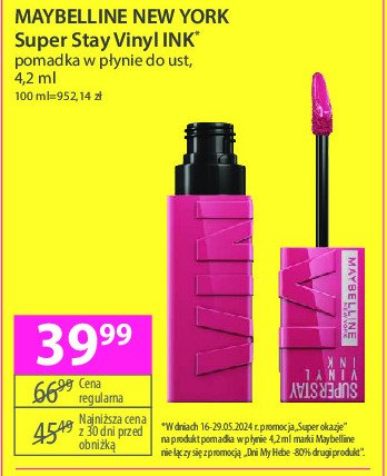 Pomadka w płynie do ust 20 coy Maybelline superstay vinyl ink promocja