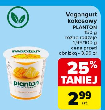 Jogurt ananas mango Planton (żywność) promocja