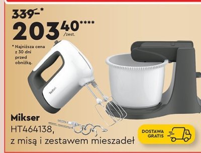 Mikser HT46438 Tefal z misą i zestawem mieszadeł promocja w Biedronka