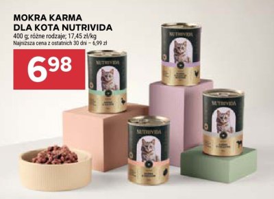 Mokra karma dla kota Nutrivida z kaczką promocja w Stokrotka