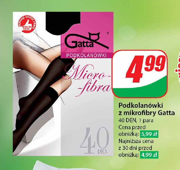 Podkolanówki mikrofibra 40 den grafit Gatta promocja