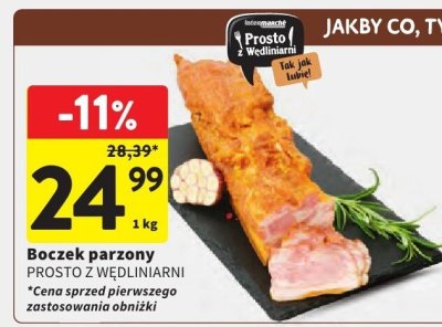 Boczek parzony PROSTO Z WĘDLINIARNI promocja w Intermarche