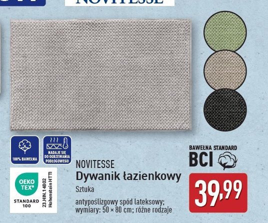 Dywanik łazienkowy 50 x 80 cm Novitesse promocja