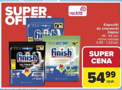 Kapsułki do zmywarki Finish 45-65 szt. różne rodzaje promocja w Carrefour