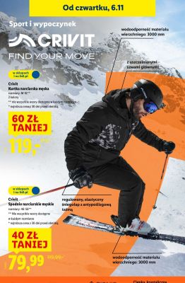 Spodnie narciarskie męskie  promocja w Lidl