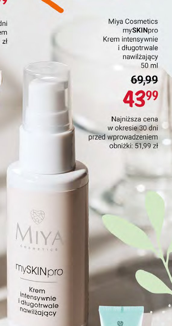Krem do twarzy intensywnie nawilżajacy Miya my skin pro promocja