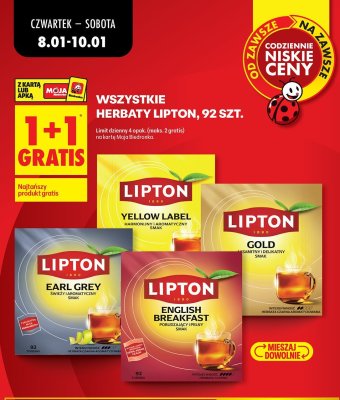 Herbata Lipton English Breakfast 92 torebki promocja w Biedronka