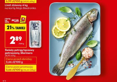 Świeży pstrąg tęczowy patroszony promocja w Biedronka