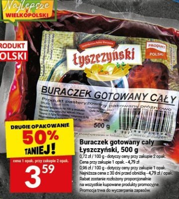 Buraczek gotowany cały Łyszczyński promocja w Twój Market