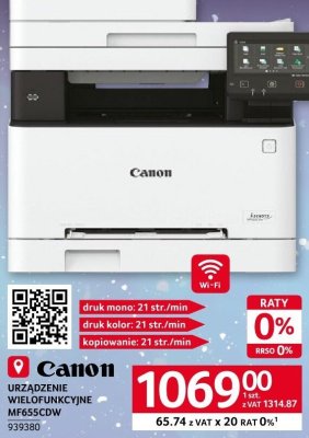 Urządzenie wielofunkcyjne Canon MF655CDW promocja w Selgros