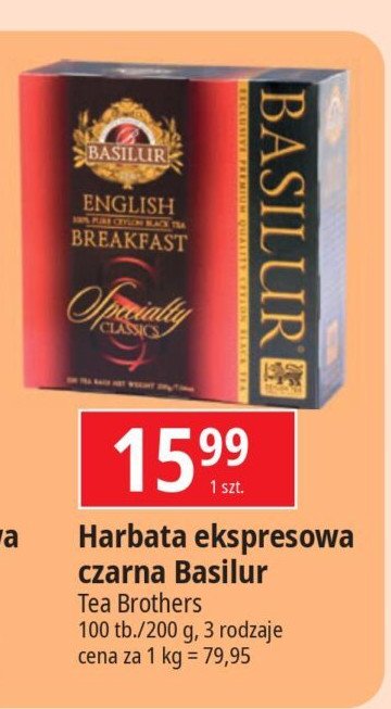 Herbata earl grey Basilur promocja