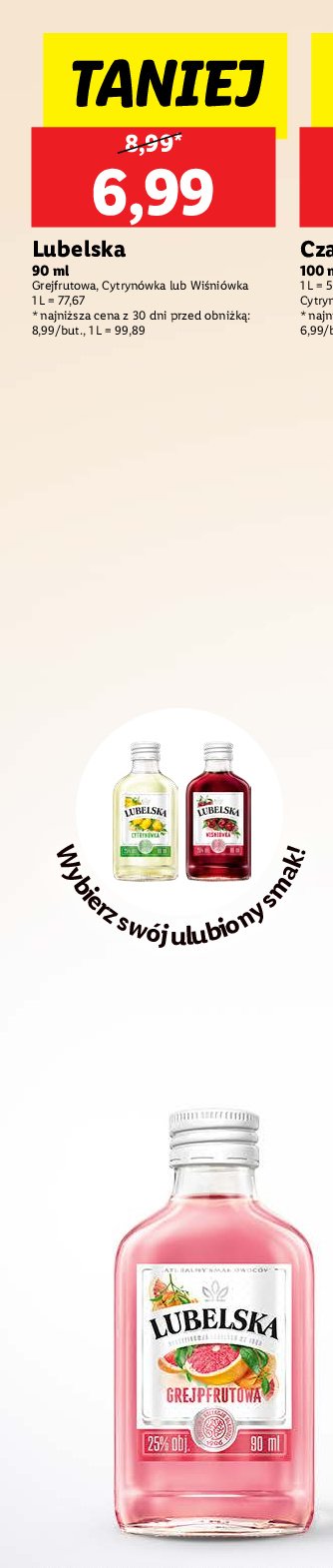 Wódka 28% Lubelska cytrynówka promocja w Lidl