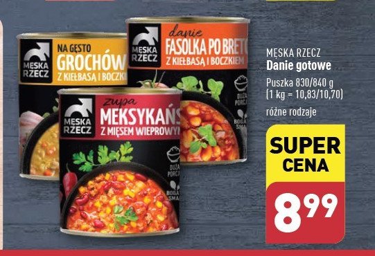 Zupa fasolowa z kiełbasą i boczkiem Stoczek męska rzecz promocja