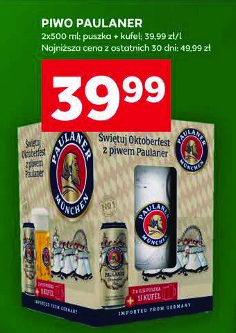 Piwo + kufel Paulaner oktoberfest bier promocja