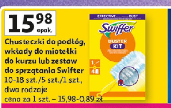 Zestaw do usuwania kurzu: 1 x rączka + 4 miotełki Swiffer promocja w Auchan