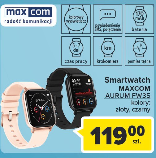 Smartwach aurum fw35 black Maxcom promocja