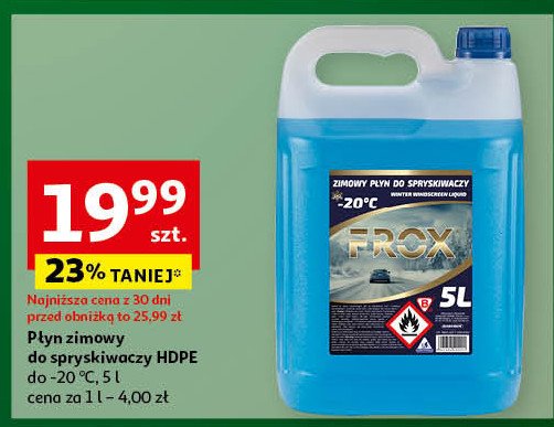 Zimowy płyn do spryskiwaczy -20 c FROX LINE promocja