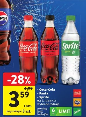 Napój gazowany Coca-Cola promocja w Intermarche
