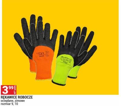 RĘKAWICE ROBOCZE ocieplane, zimowe rozmiar 9, 10 promocja w Merkury Market