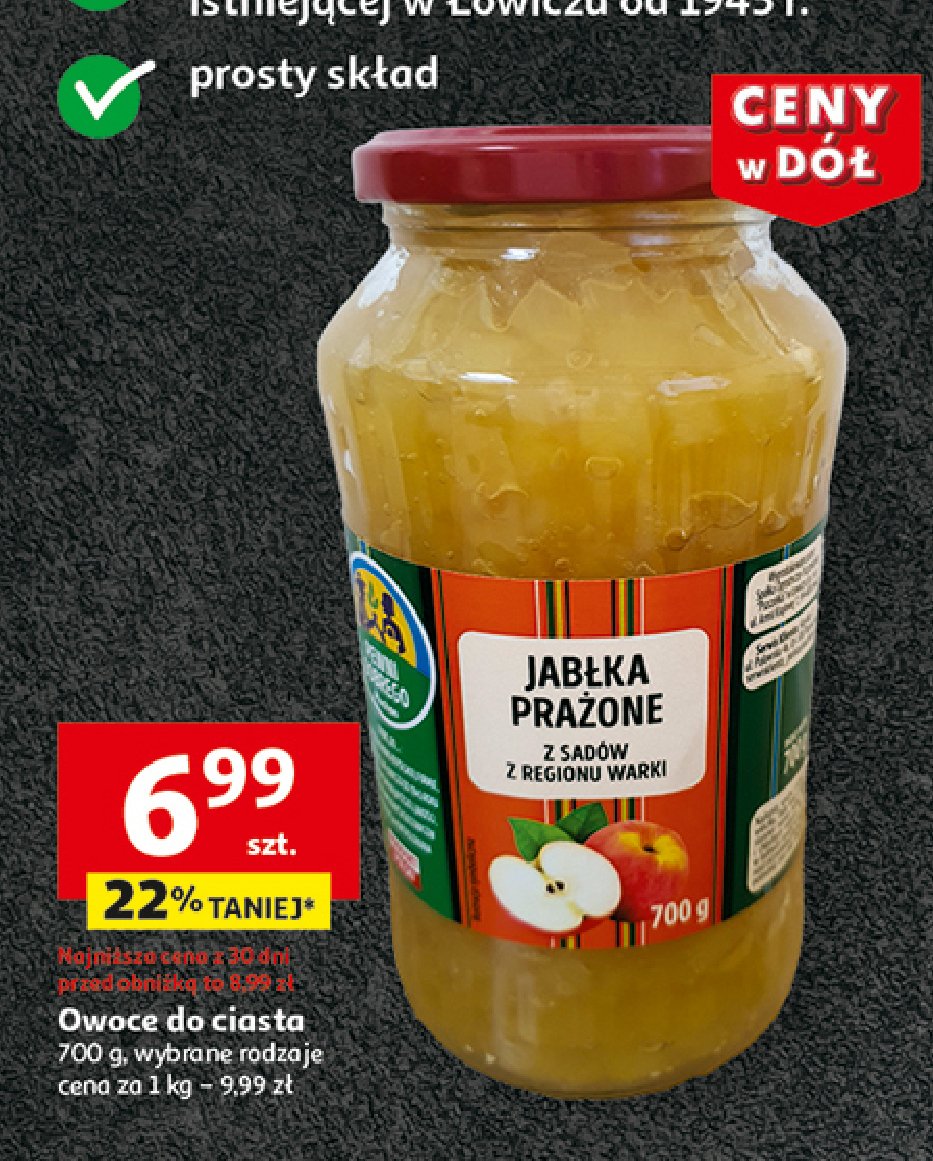 Jabłka prażone z sadów z regionu warki Auchan pewni dobrego promocja w Auchan