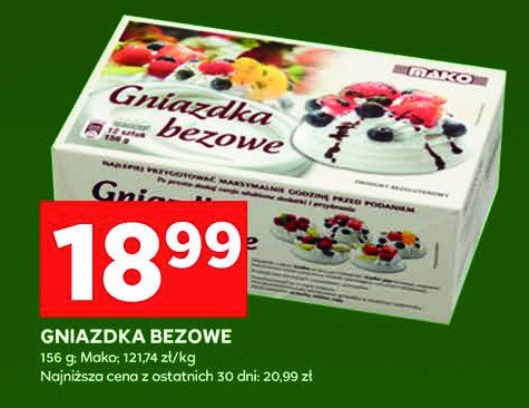 Gniazdka bezowe Mako cukiernia promocja