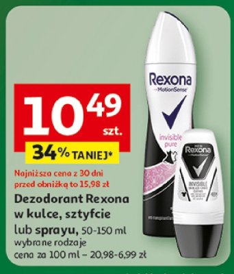 Dezodorant Rexona w kulce, sztyfcie lub w sprayu promocja w Auchan