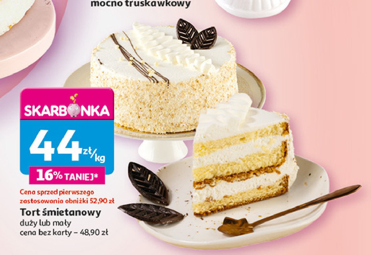 Tort śmietankowy mały promocja w Auchan