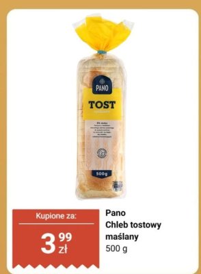 Chleb tostowy maślany Pano promocja w Biedronka