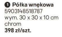 Półka wnękowa chrom 30x30x10 cm Castorama promocja w Castorama