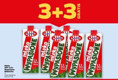 Mleko UHT 3,2% Wypasione Mlekovita promocja w Netto