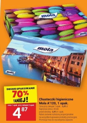 Chusteczki higieniczne Mola A'120 promocja w Twój Market