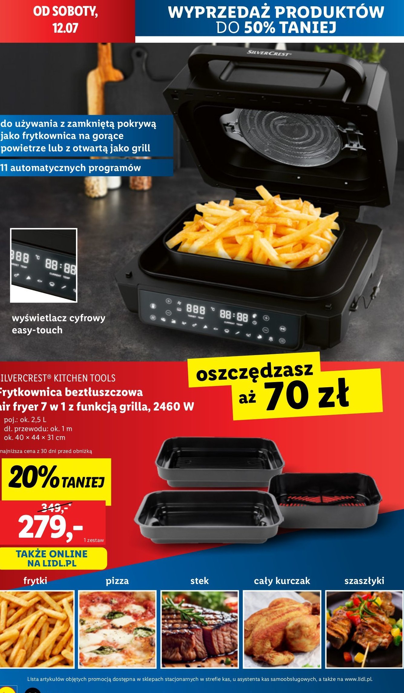 Frytkownica beztłuszczowa z funkcją grilla 2460 w Silvercrest promocja w Lidl