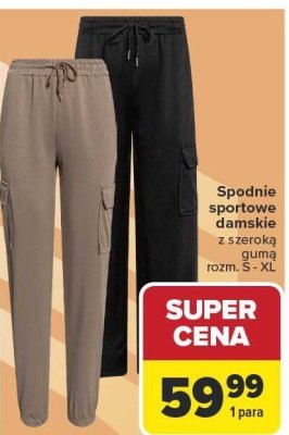 Spodnie sportowe damskie z szeroką gumą rozm. S - XL promocja w Carrefour