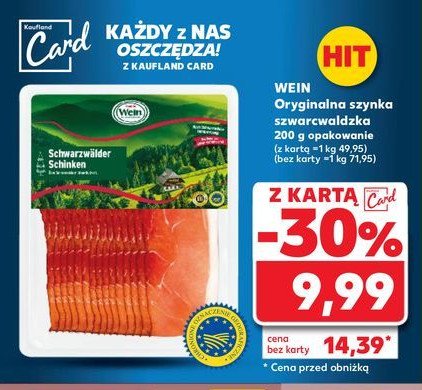 Szynka szwarzwaldzka Wein promocja w Kaufland